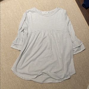 Gray striped women’s shirt, medium